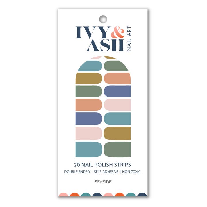Seaside | Calming Beachy Solid Color Nail Polish Wrap Set for wholesale by Ivy & Ash