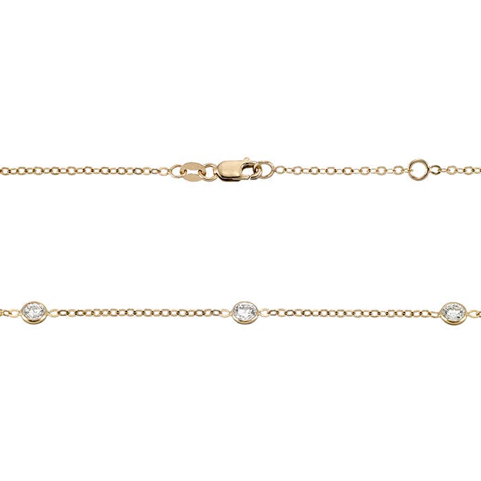 Corrente Cabo Cúbico 4mm Zircónia (Cz) 18" com Anel Mola por atacado de Kamal