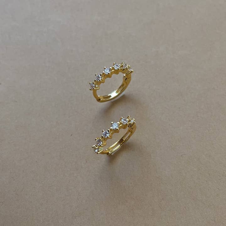 Namaste Jewelry - Wholesale Huggie Earrings - Kelly Huggie Earrings- White Zirconia