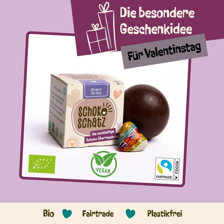 Chocoladebol met verrassing Valentijnsdag / Moederdag voor wholesale door SchokoSchatz e.K.
