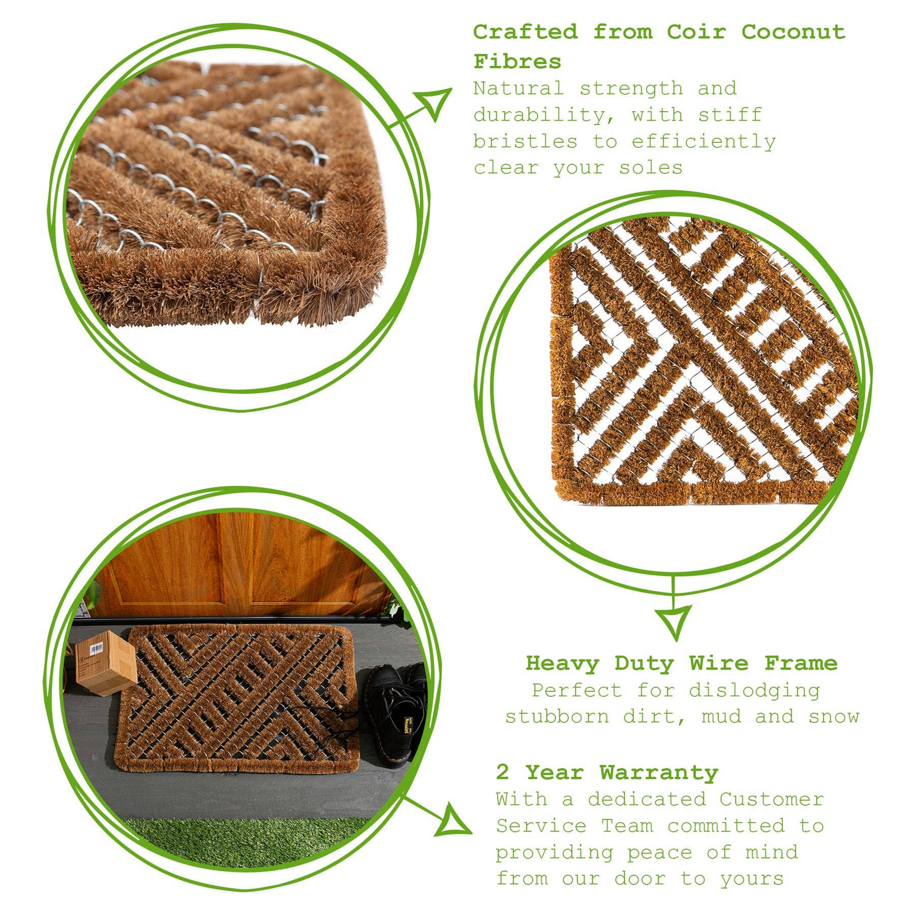 Rinkit Ltd – wholesale Door mat – Nicola Spring Coir Scraper Door Mat - 60 x 40cm - Open2