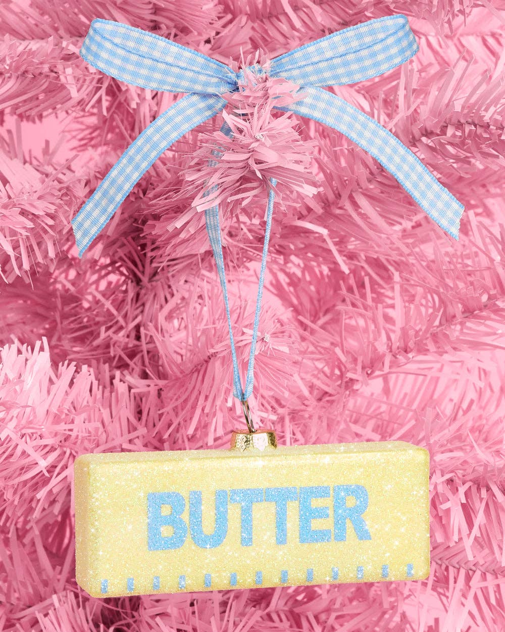 Butter Ornament | glass, funny, holiday, glitter and other Wholesale funny ornaments for your store trending on Faire.