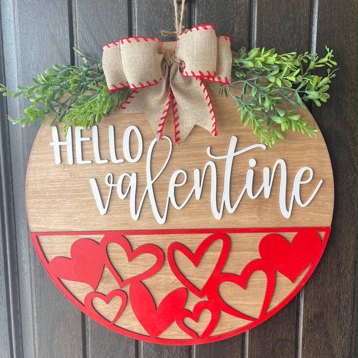 Hello Valentine Round With Hearts for wholesale by JJ Squared Shop
