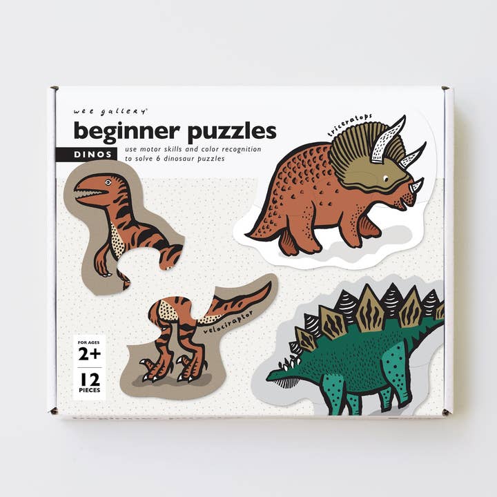 Beginner Puzzles - Dino for wholesale by Wee Gallery