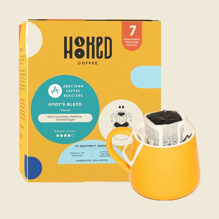 Single Serve Coffee Pouches - Andytown Coffee Roaster 7ct for wholesale by Hooked Coffee