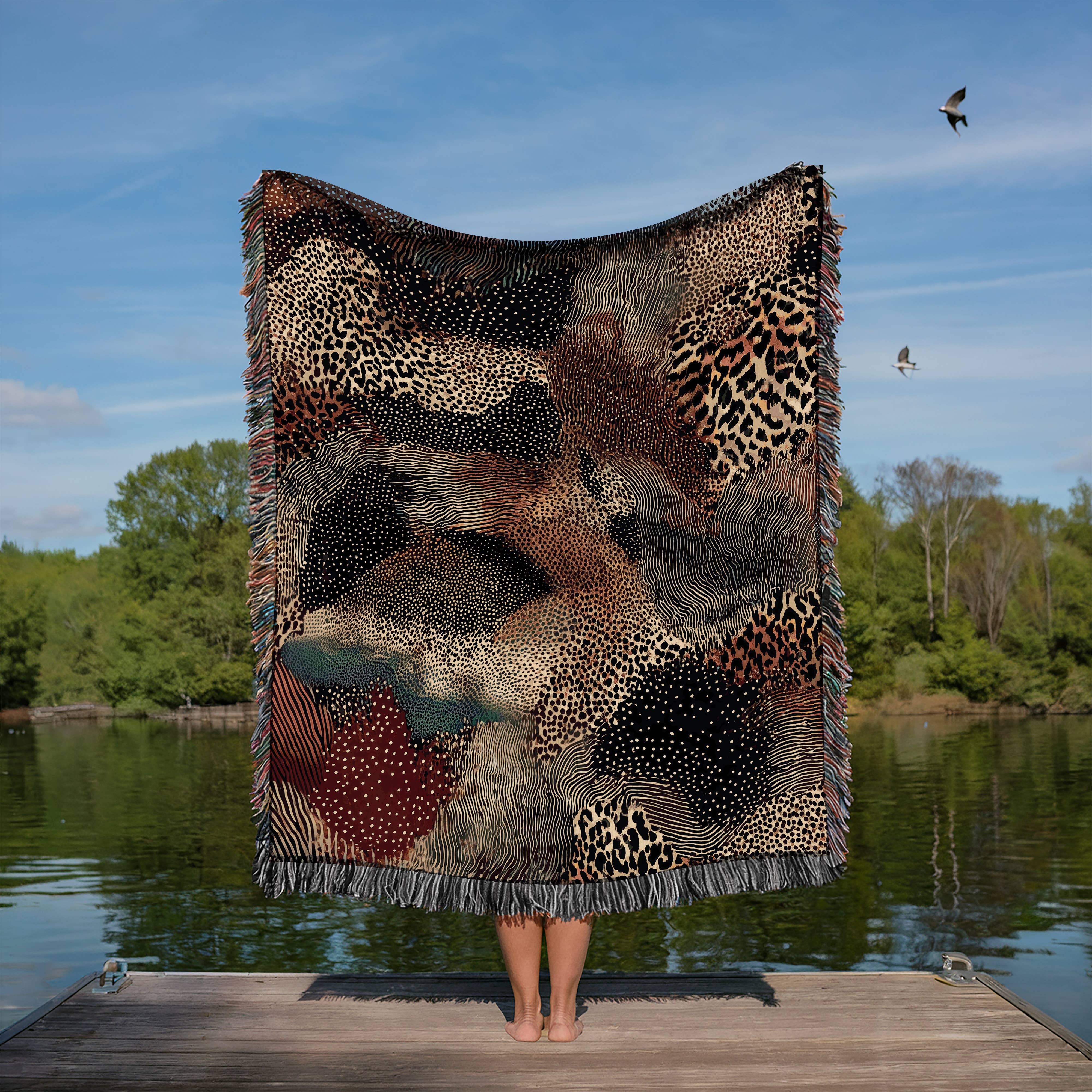 CasaIuliia – Großhandel Überwurfdecke – Abstrakte Leoparden-Decke, Schicke Jacquard-Decke mit Tiermuster7