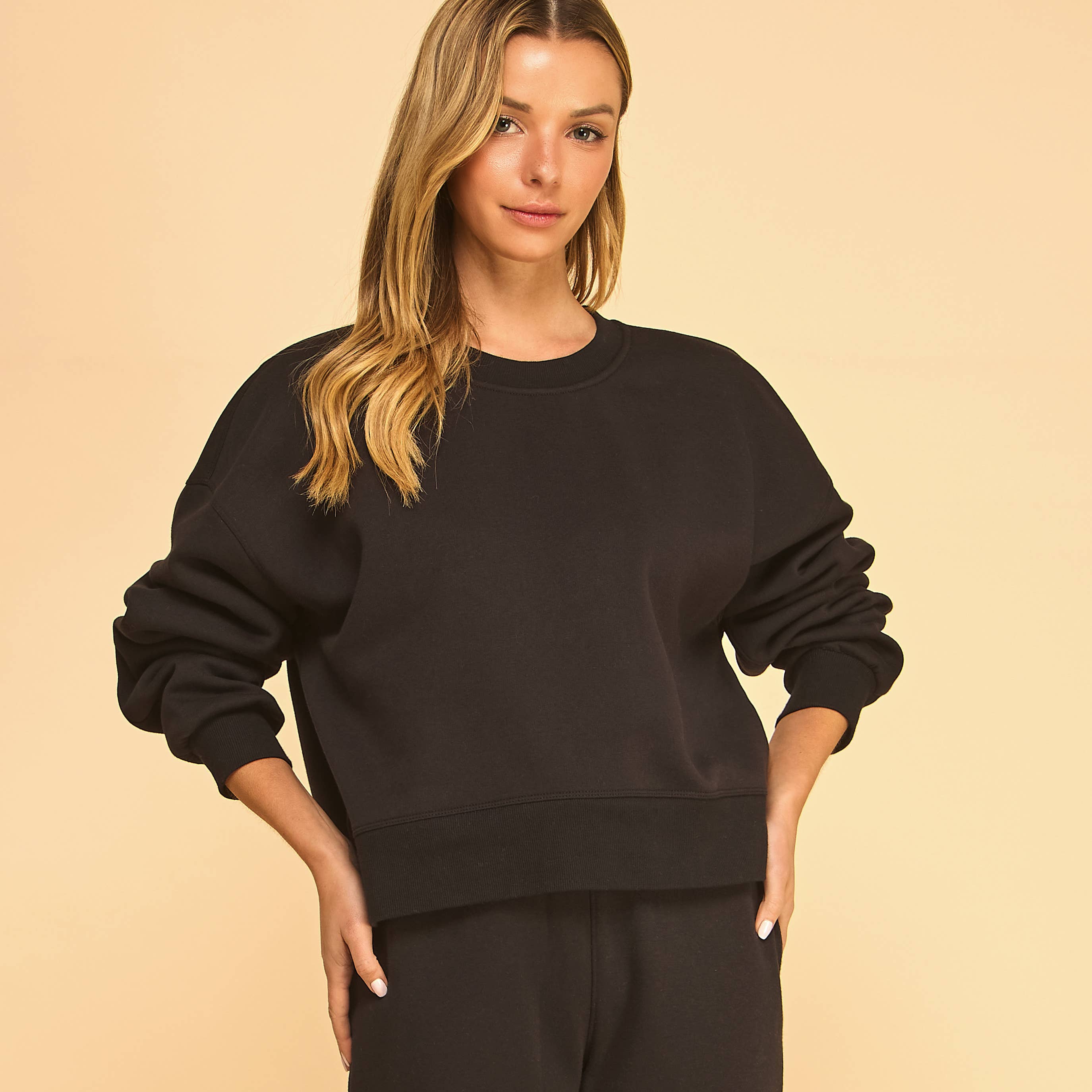 FREEZIA - Vente Sweat-shirt – femme - SWEAT-SHIRT COURT À COL ROND EN MOLLETON ULTRA DOUX-FZ000720