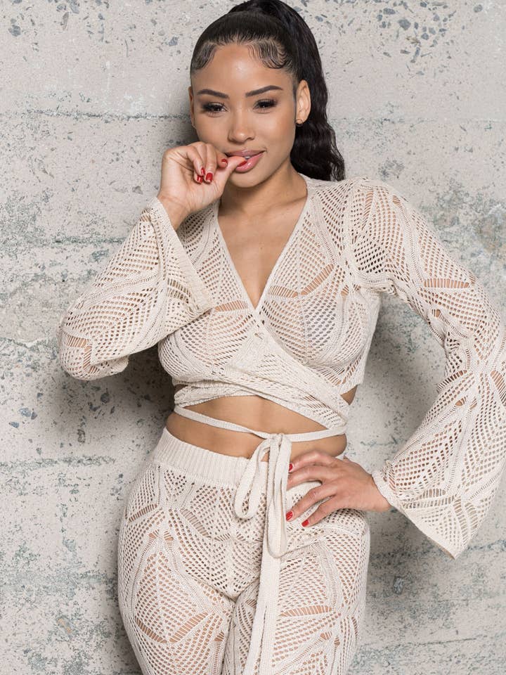 TWO PIECE CROCHET SET for wholesale by Melrose with Love