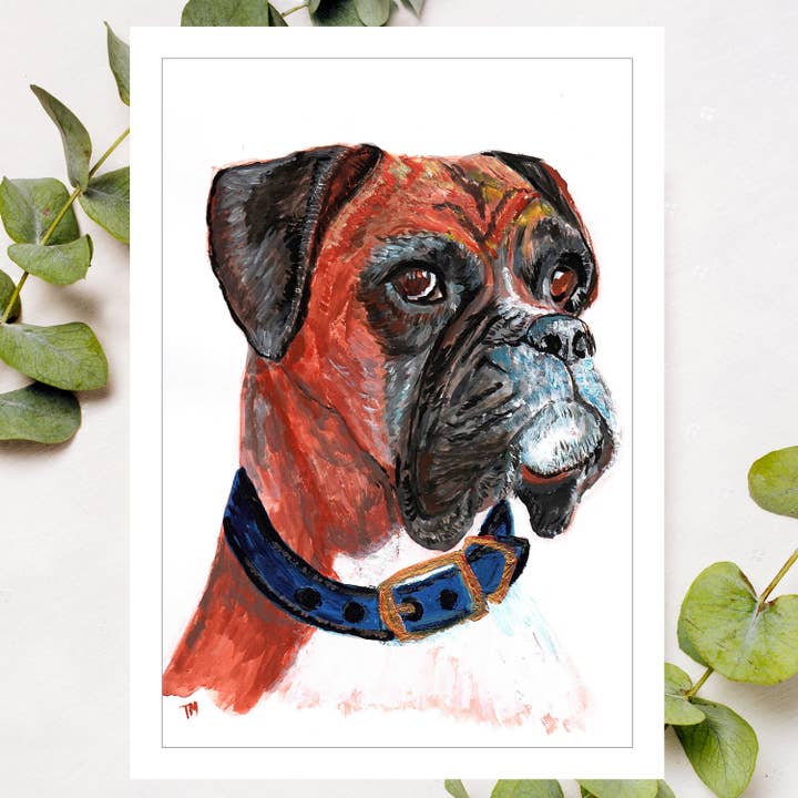 Boxer Dog Print - A4 Wall Art - from Original for wholesale by Patricia Grace Art