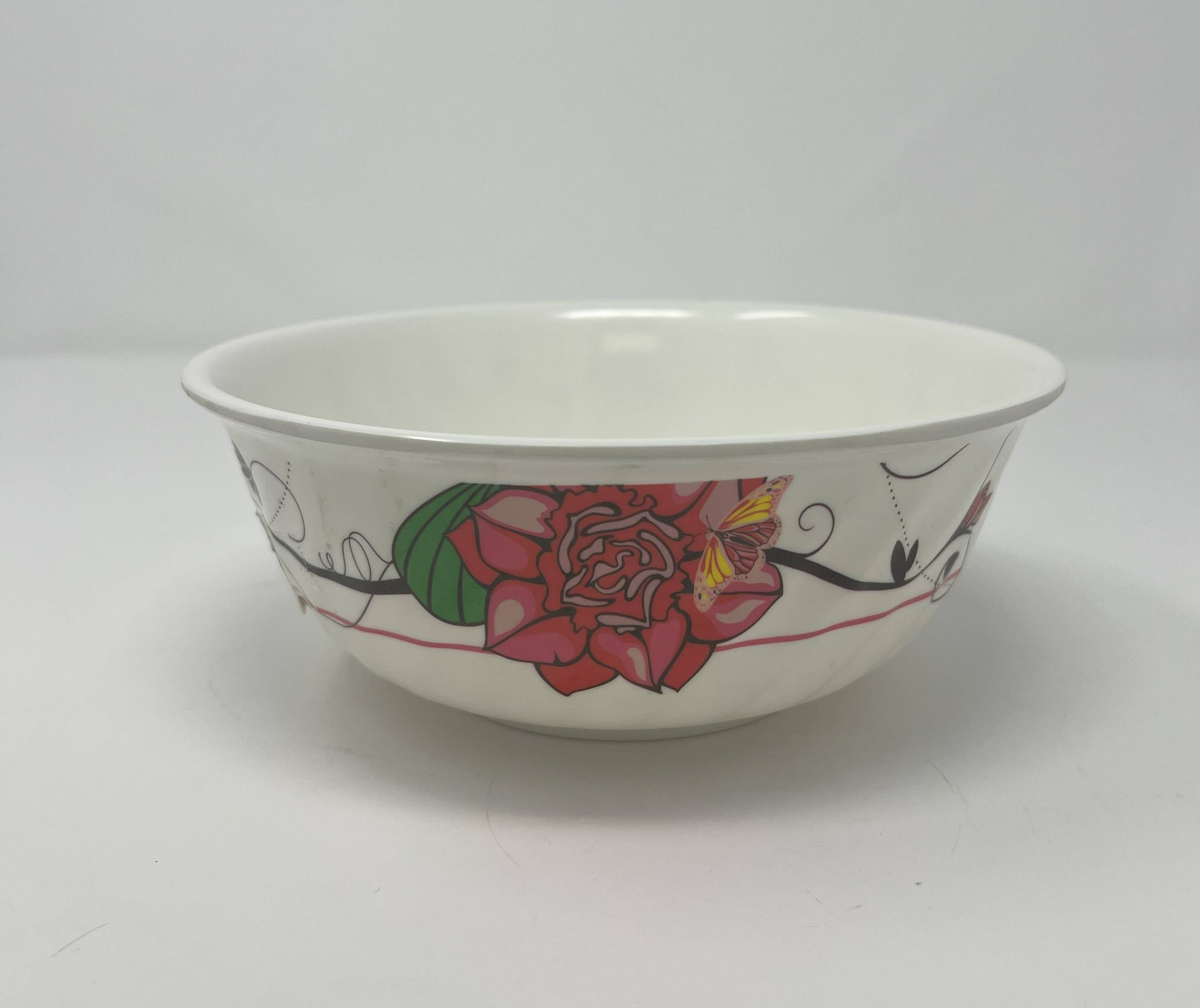 USA HomeMax - Wholesale Bowl - Melamine Soup Bowl Ribbed Assorted Floral Patterns & Size