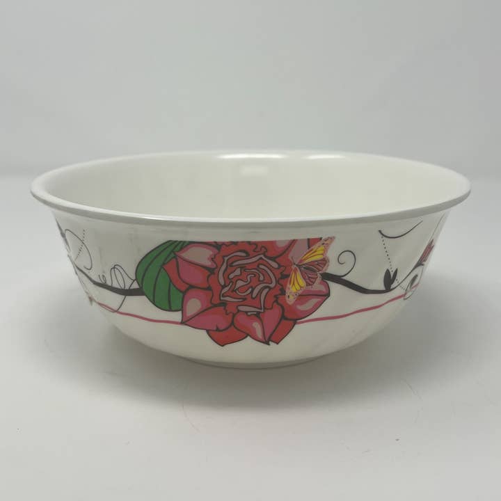 USA HomeMax - Wholesale Bowl - Melamine Soup Bowl Ribbed Assorted Floral Patterns & Size0
