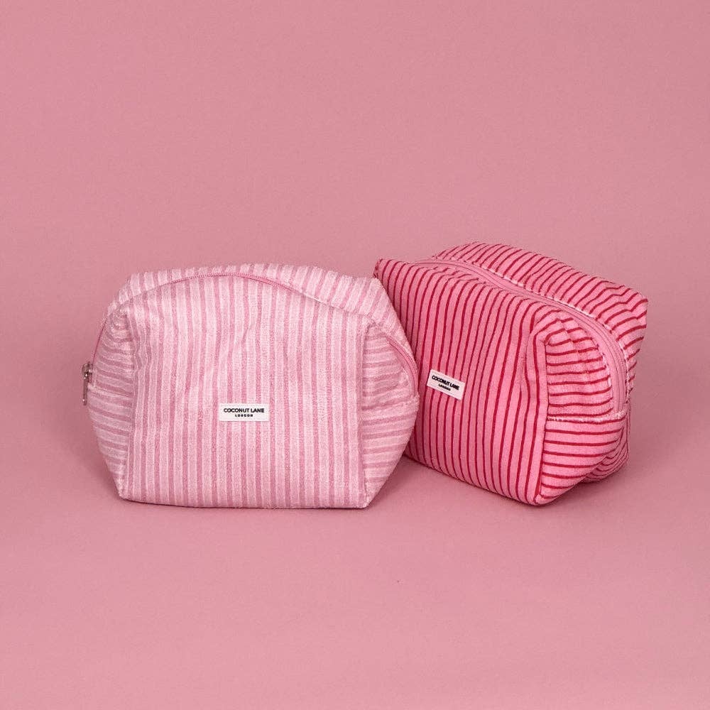 Coconut Lane – wholesale Make-up/cosmetic bag – Towel Makeup Bag - Cherry Stripe3