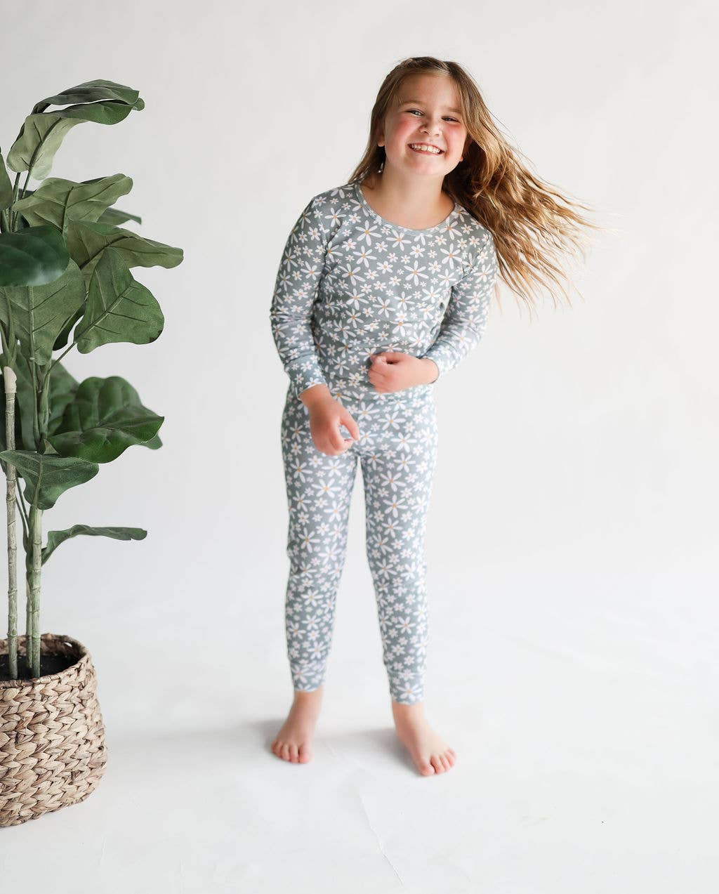 Gaia Baby Goods - Vente Haut et bas de pyjama – enfant - Pyjama pour bébé/tout-petit en coton biologique à imprimé floral marguerites4