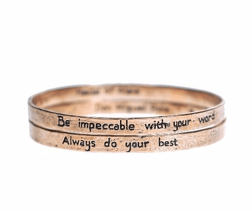 Jewelry Evolution - Wholesale Jewelry Set - The Four Agreements Double Bangle Set6