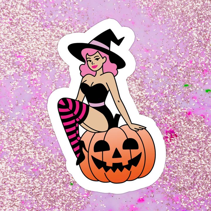 Fall Halloween Witchy Witch Waterproof Vinyl Sticker for wholesale by Stickers+ X Ashley Bexar