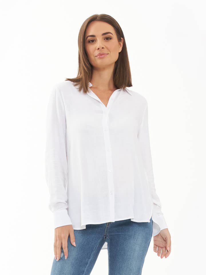 Clara Relaxed Shirt White for wholesale by Ripe Maternity