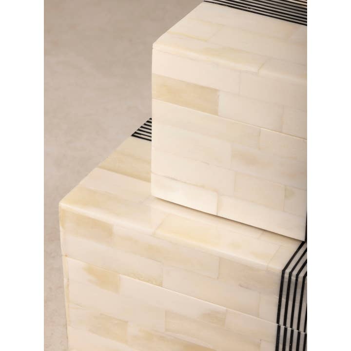 GAURI KOHLI - Wholesale Decorative Box - Riviera Bone Inlay Decorative Boxes (Set of 2)2
