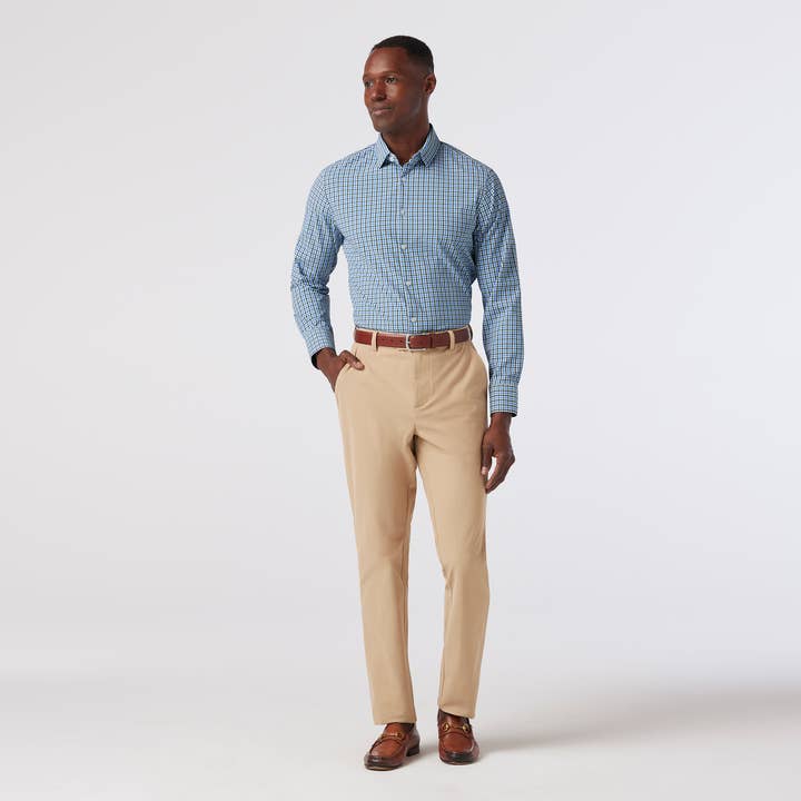 Leeward LS Dress Shirt - Provence Oaklawn Plaid for wholesale by Mizzen+Main