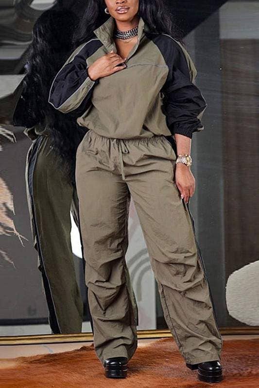 Fashion Combination – wholesale Tracksuit – Women′s – two tone tracksuit set9