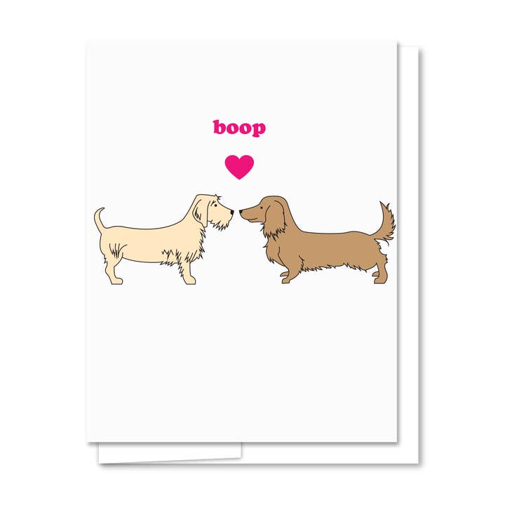 Boop - Carte d'amour drôle en letterpress pour la vente par Quick Brown Fox Letterpress