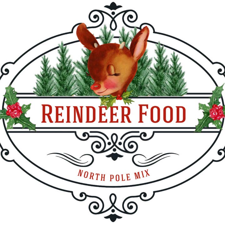 RST Prints – Decoração de Natal por atacado – UV DTF - Comida de Rena de Natal para estaladores (292)