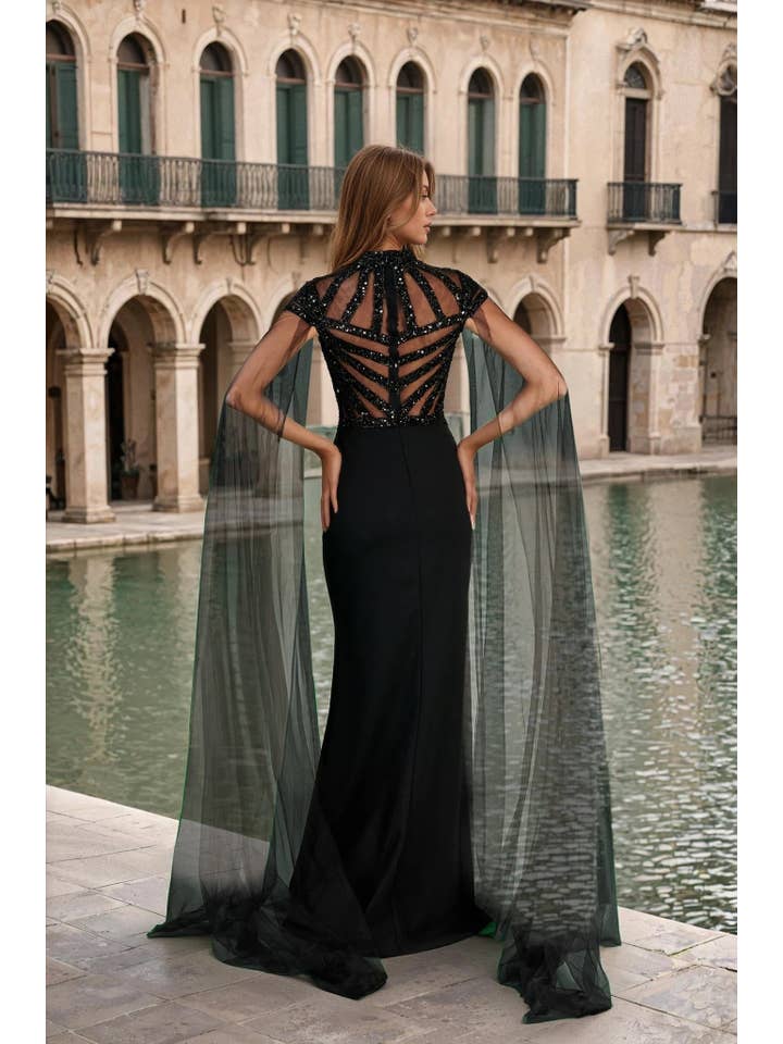 Luxury Couture Beaded Black Formal Dress for wholesale on Faire1