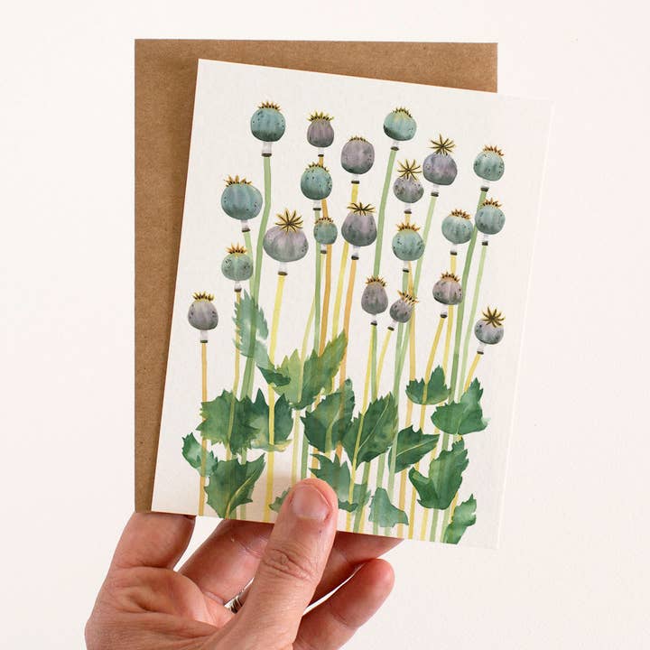 Poppy Pods Grußkarte für den Großhandel von May We Fly
