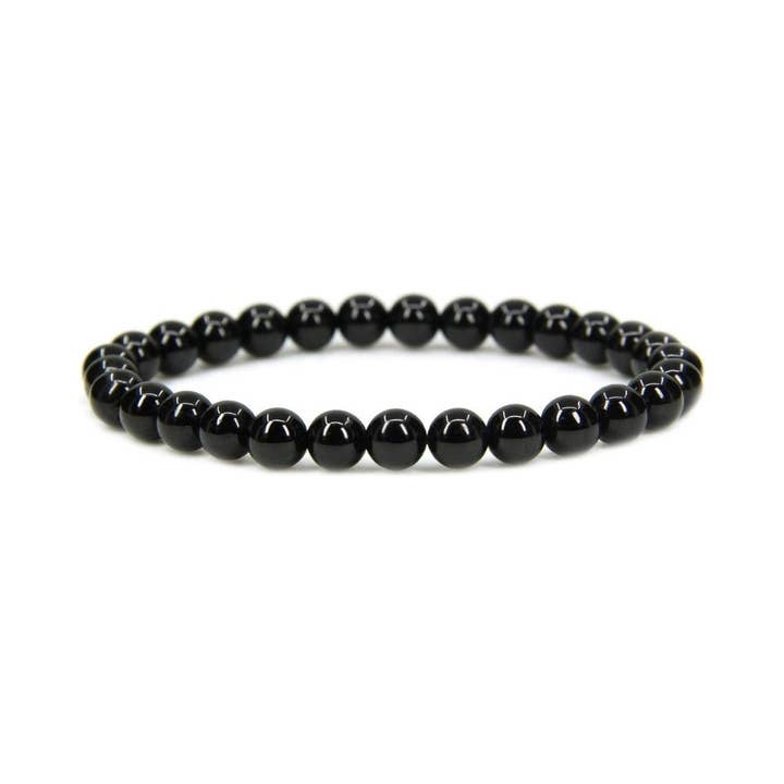 Crystal Bracelet - 4mm Obsidian, pack of 5 for wholesale by Earths Elements Wholesale