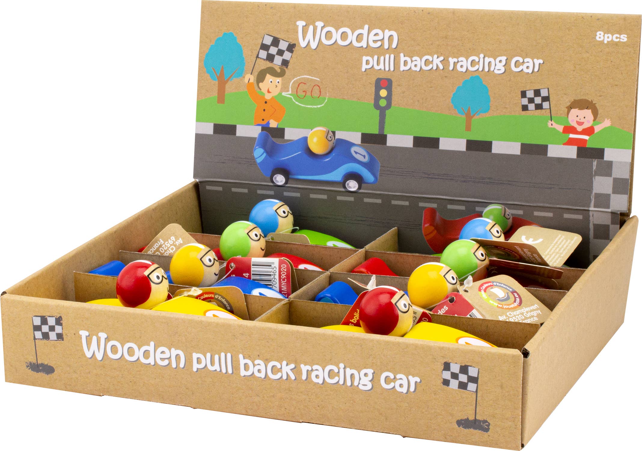 Ulysse Couleurs d'Enfance - Wholesale Toy Car/Truck - Kids - WOODEN RETROFRICTION: THE CARS (set of 8)9