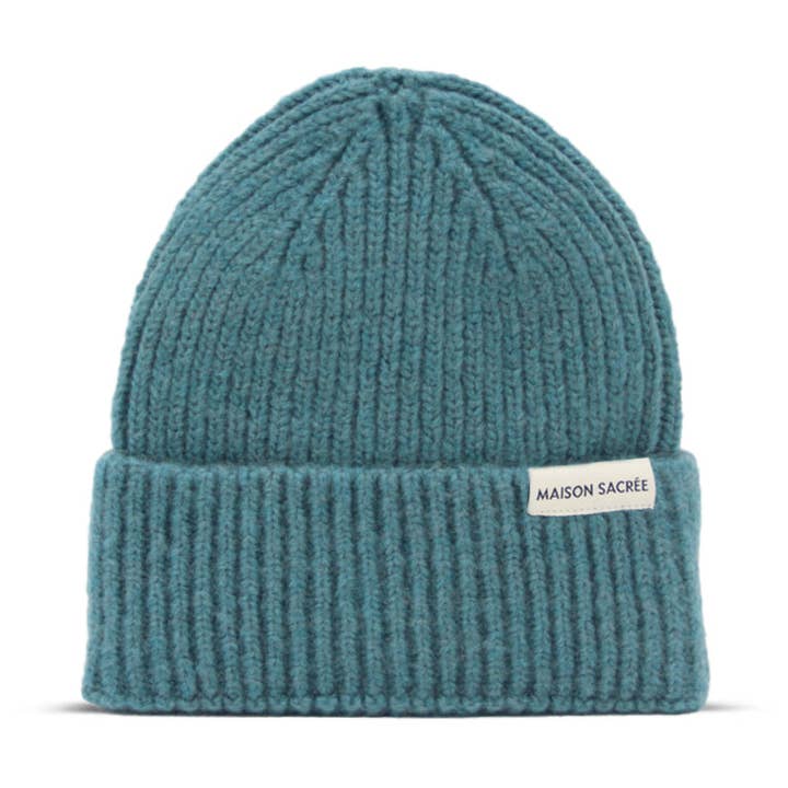 MS Hellblau Gestrickte Mütze für den Großhandel von Maison Sacrée