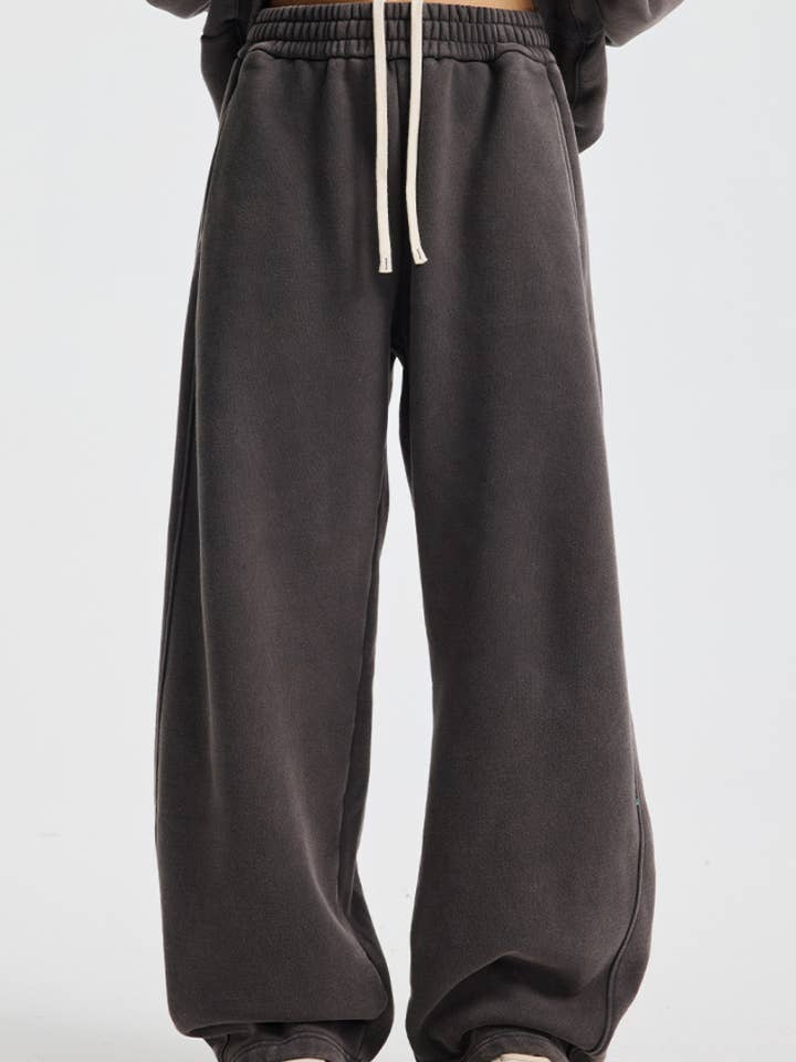 Sodalemon - Venta al por mayor Conjunto de ropa deportiva - Mujer - Pantalones de chándal gruesos de aspecto desgastado con forro polar.10