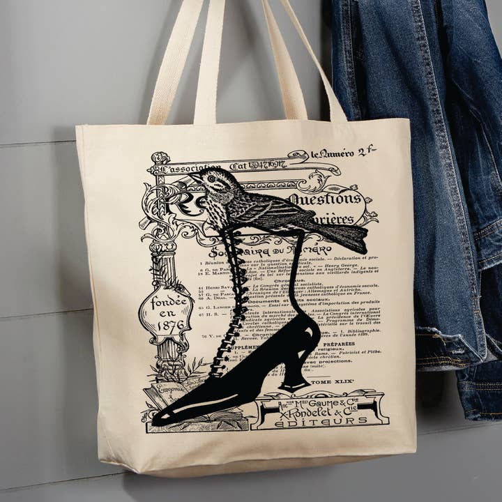 Vintage French, Victorian Shoes, 12 oz Tote Bag for wholesale by Avery Lane Gifts