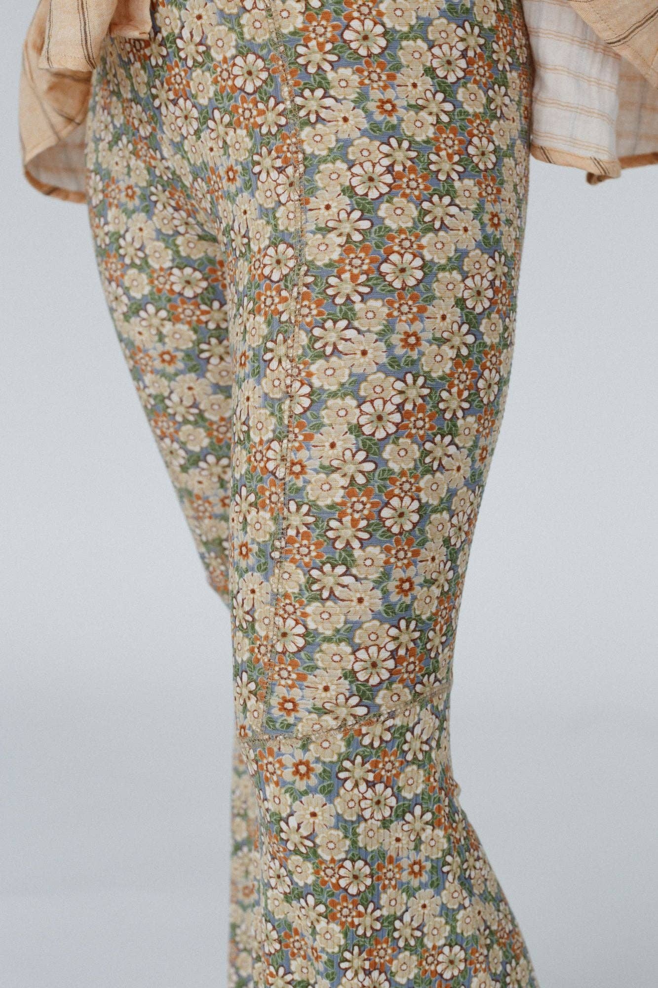 Three Bird Nest - Wholesale Pants - Women's - Dream in Flowers Flare Pants - Denim Khaki8