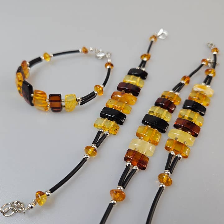 Gemstone bracelet Amber crystal handmade jewelry for wholesale by AmberLithuania