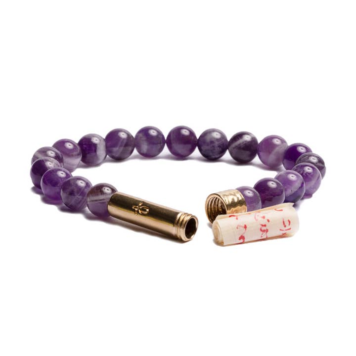 Polished Dreamy Amethyst Intention Bracelet for wholesale by Wishbeads
