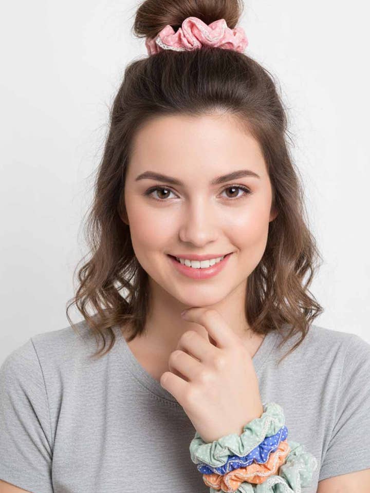 Retro Crochet Trimming Hair Ties for wholesale by Amerikan Basics