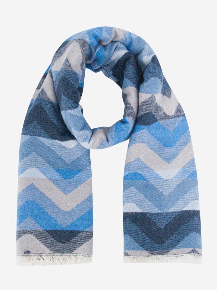Sciarpa Pesante Zig-Zag Blu Bowie per la vendita all'ingrosso da parte di Sarta Accessories