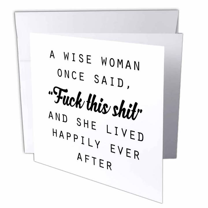 Tarjeta de felicitación Wise Woman Lived Happily Ever After para venta al por mayor de 3dRose