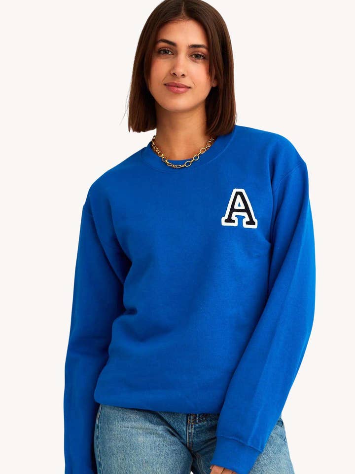 ROYALBLAUER SWEATSHIRT | MINI INITIALEN für den Großhandel von Anitials