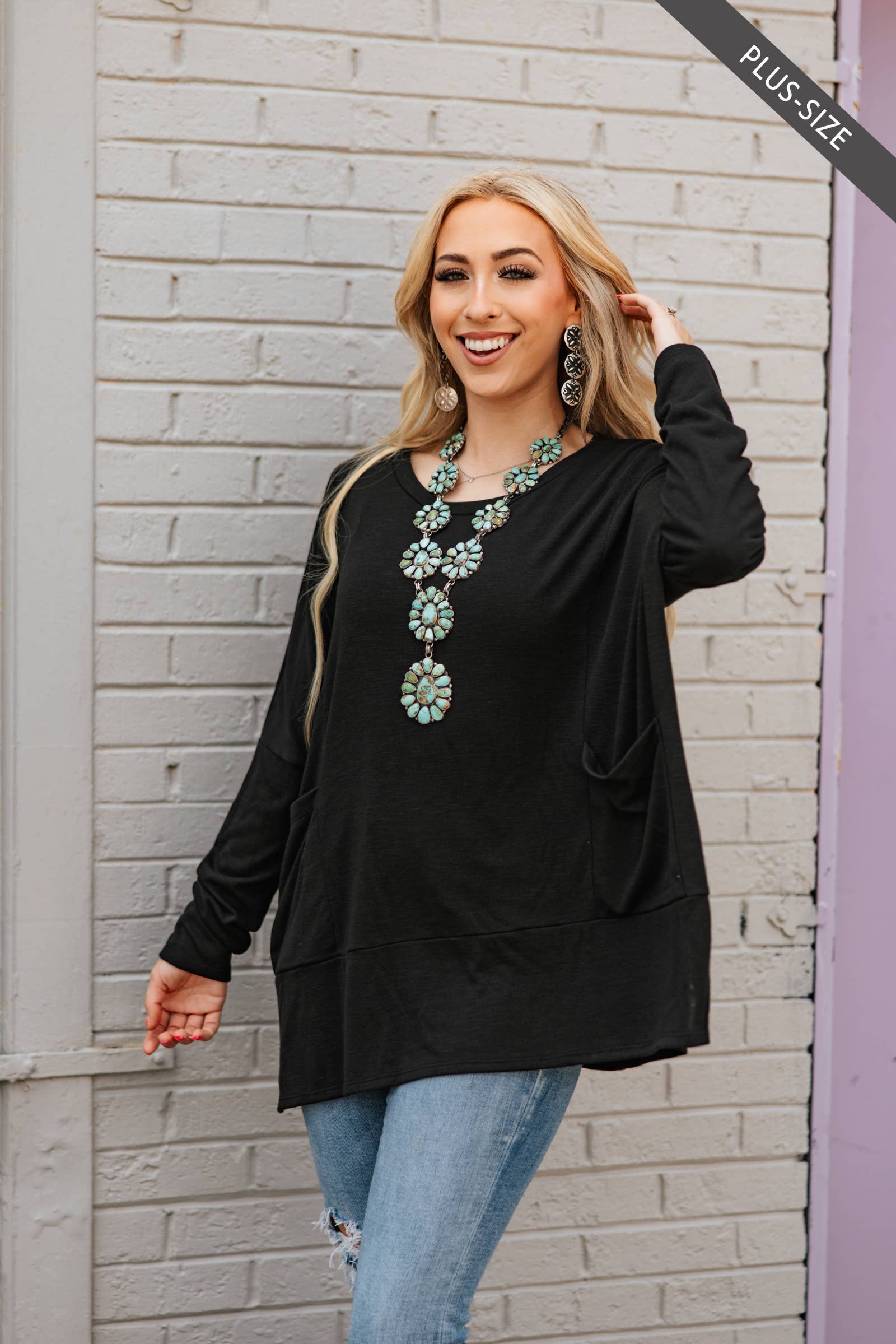 Dear Scarlett – wholesale Tunic – Women’s – PLUS SIZE Casual Cotton Long Sleeve Top17