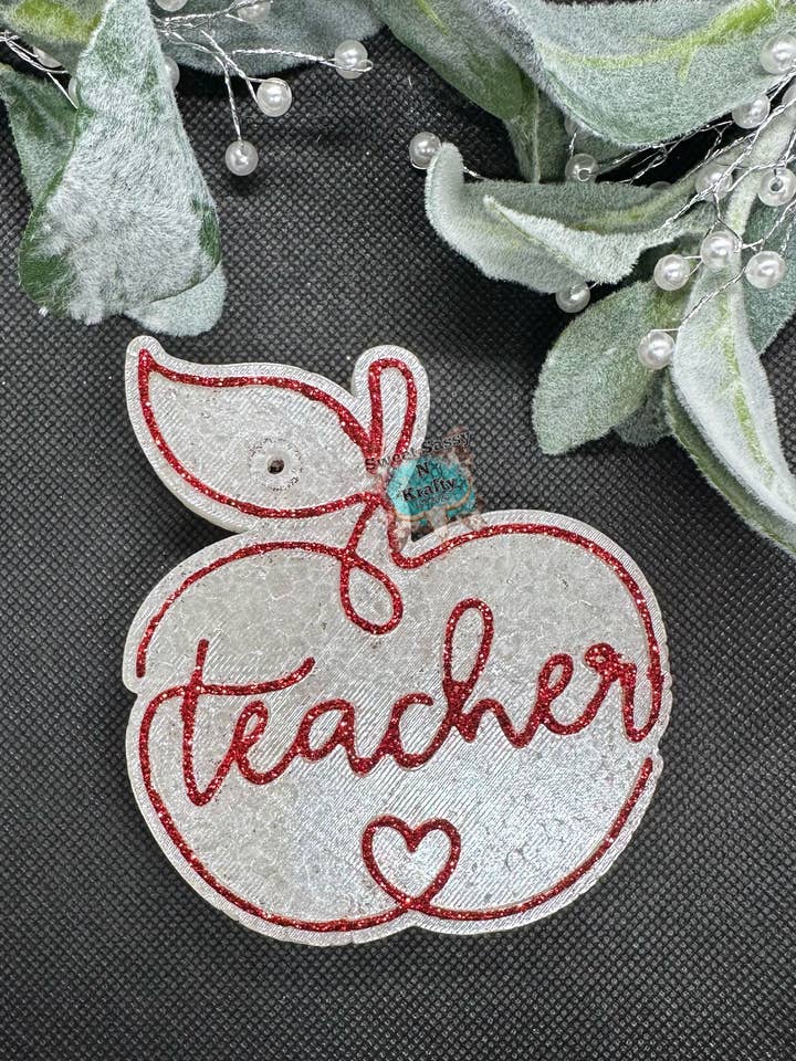 Red & White Teacher Apple Car Freshie für den Großhandel von Sweet Sassy N Krafty LLC