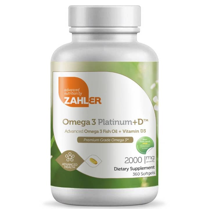 Omega 3 Platinum+D (360) Softgels for engroshandel hos Advanced Nutrition by Zahler