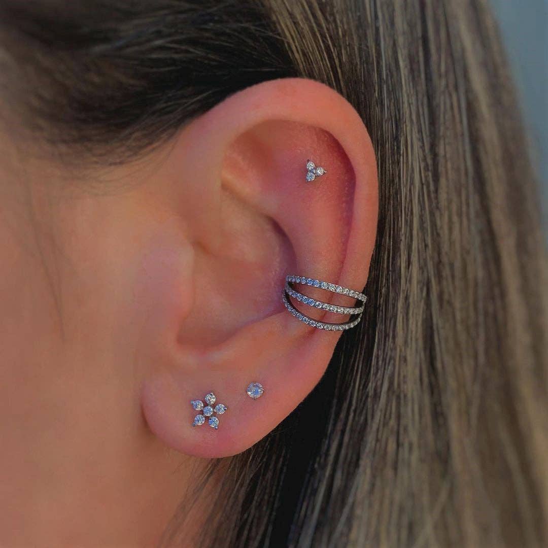 Schmuckgroßhandel – Engroshandel Enkeltøreringe – Triple Clicker Piercing | Titan6