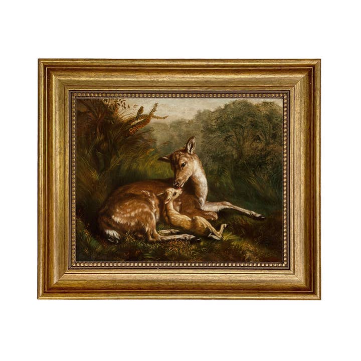 Madison Bay Co. - Historical Home Decor Reproductions - Wholesale Art Print - Doe and Fawn Vintage Painting Print on Canvas1