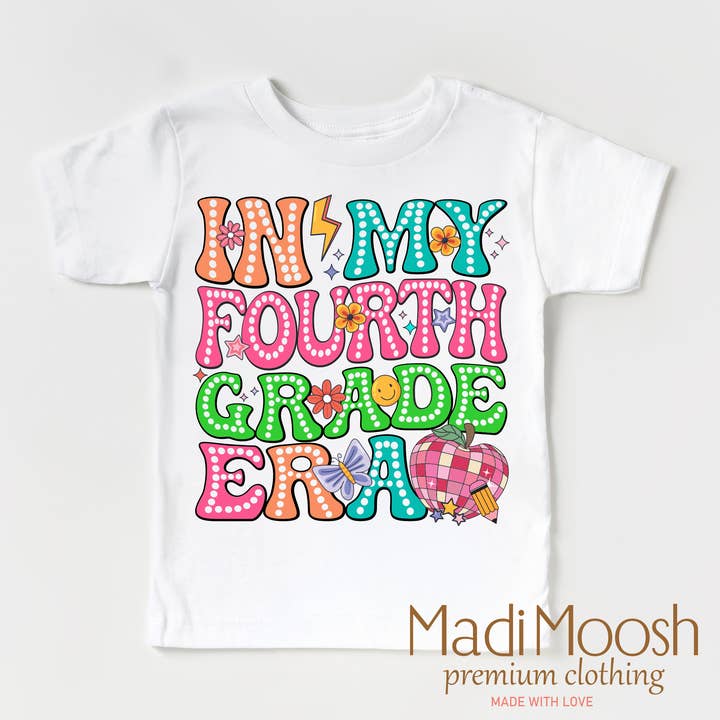 Madi Moosh – wholesale Screen-printed t-shirt – Kids – In My 4th Grade Era Back To School Shirt - School Shirt