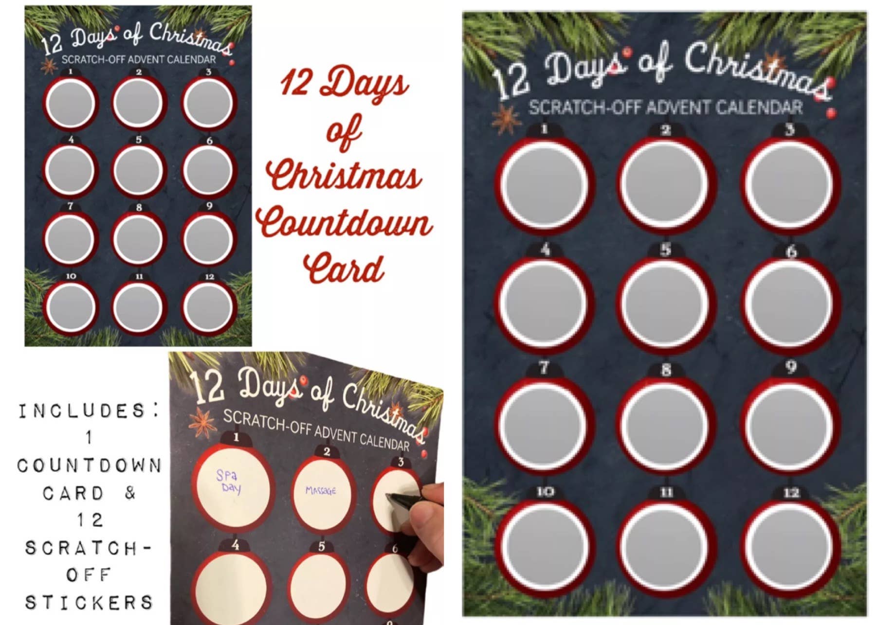 Broken Record Boutique - Wholesale Advent Calendar - 12 Days of Christmas Scratch Off DIY Advent Calendar1