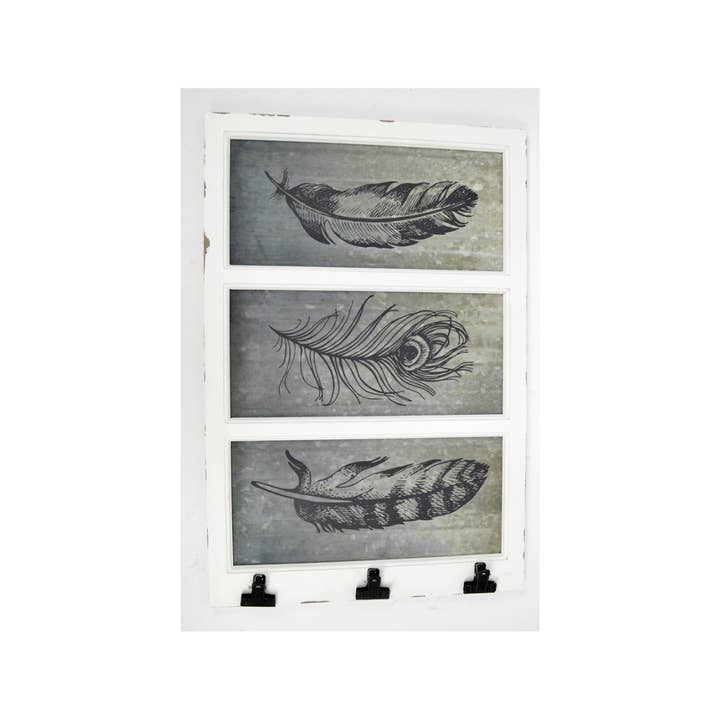 Concepts FeatherClip 16x24 White Wood Wall Organizer for wholesale by Concepts In Time