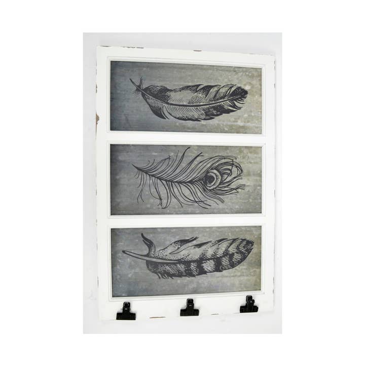 Concepts FeatherClip 16x24 Organisateur mural en bois blanc pour la vente par Concepts In Time