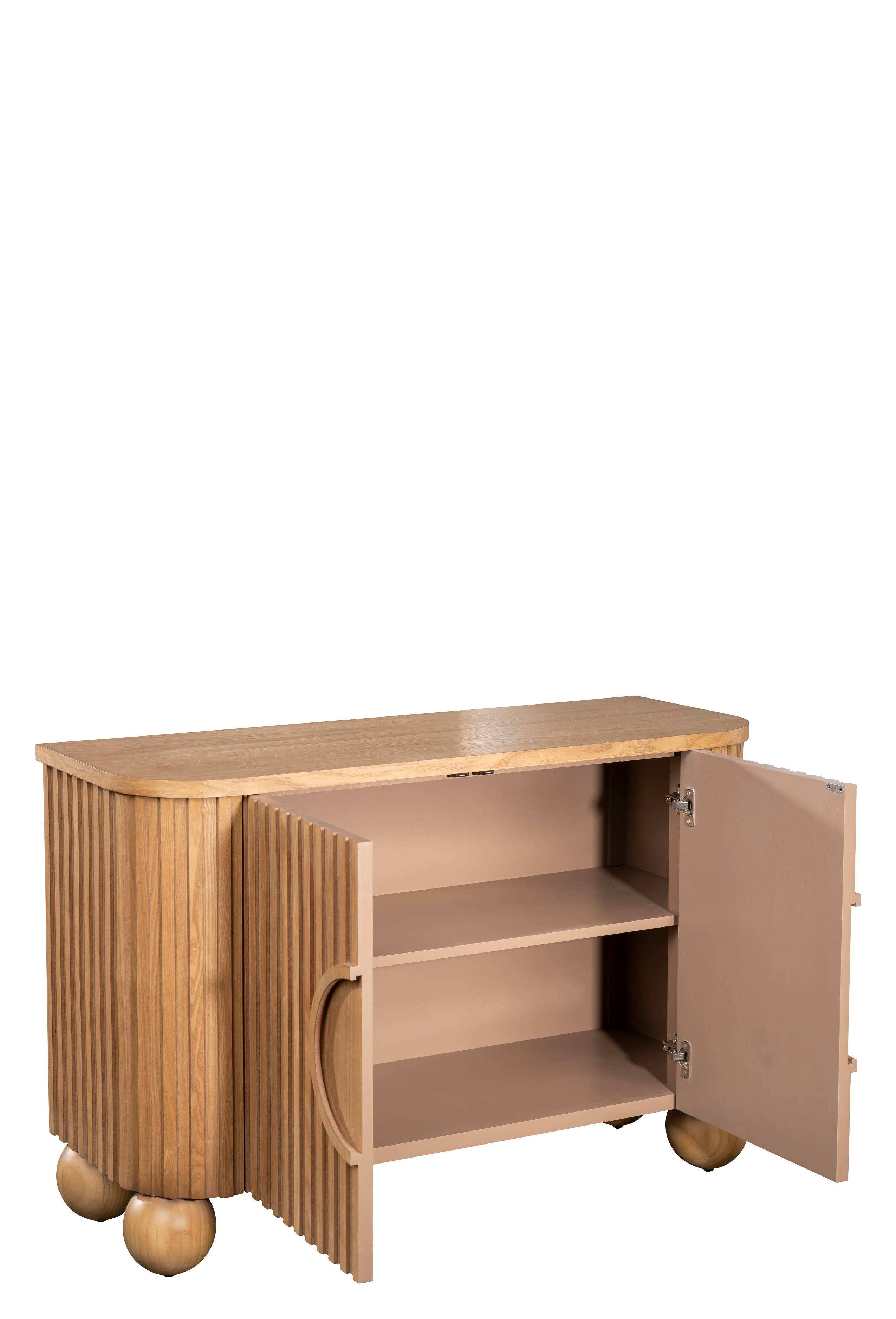 Statements by J - Wholesale Cabinet - 46.5'' W Fluted  Accent Cabinet with2 Doors and Ball Feet 5