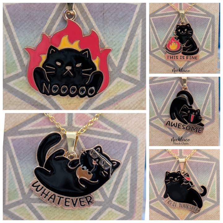 Cute & Sassy Black Cat Necklaces for wholesale by Con-Quest Crafts